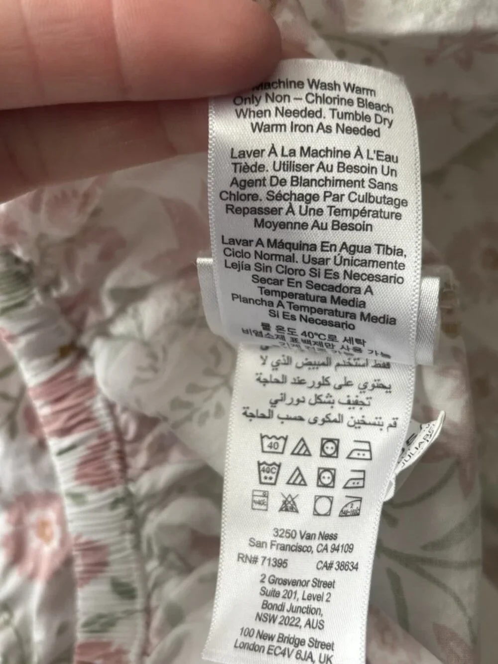 Pottery Barn Kids Julia Berolzheimer Floral Organic Crib Fitted Sheet Pink Green